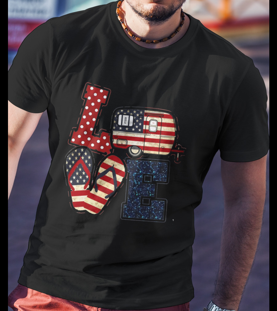 Love Bigfoot Camping USA Camper T-Shirt