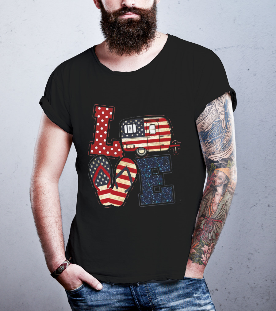 Love Bigfoot Camping USA Camper T-Shirt