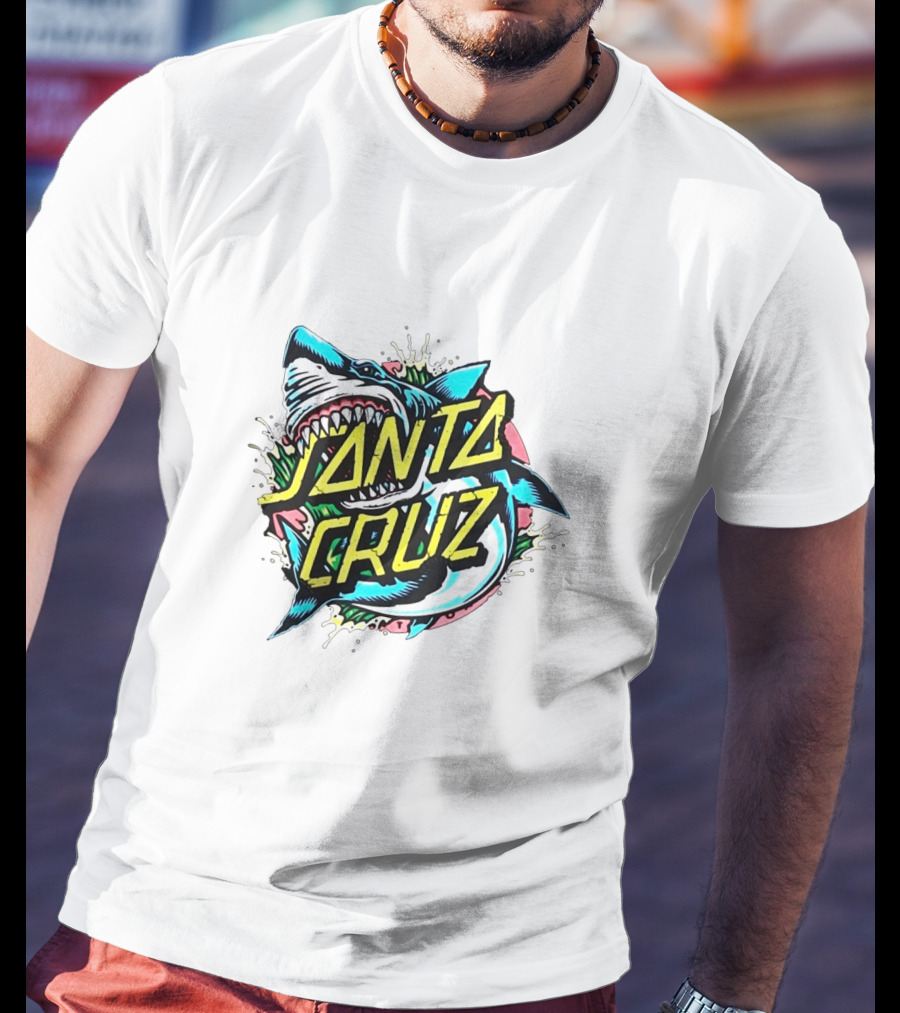 Santa Cruz Fierce Shark Graphic With Dynamic Text Burst T-Shirt