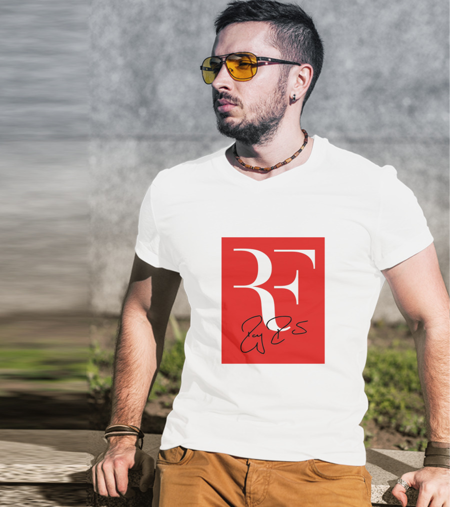 RF Roger Federer Signature Red Background Perfect Tennis T-Shirt