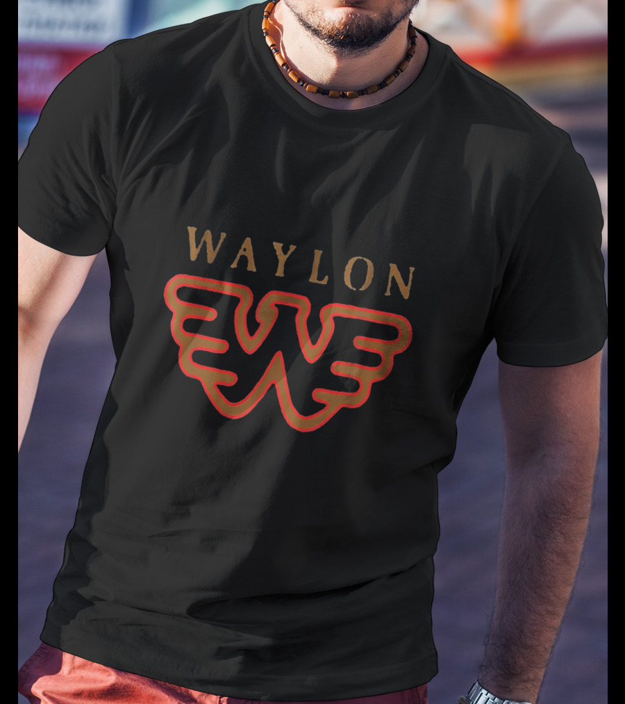 Waylon Jennings Iconic Flying W Winged Emblem T-Shirt