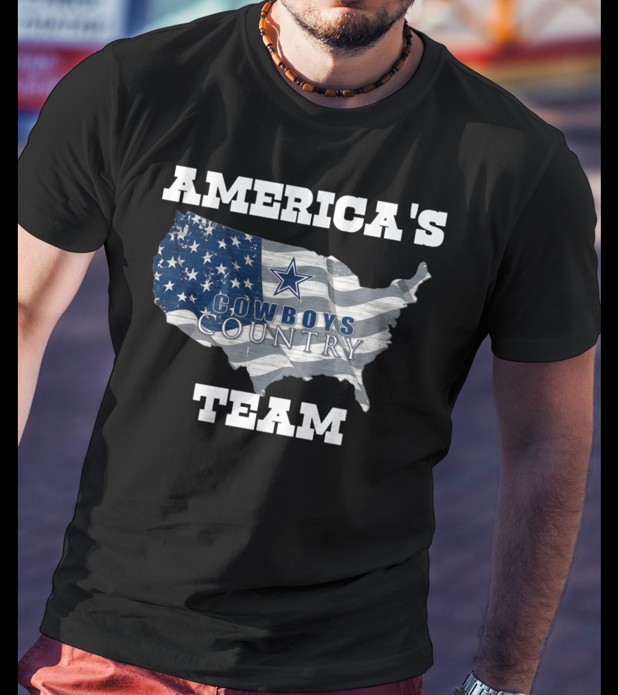 America's Cowboys Country Team USA Flag Map Star T-Shirt