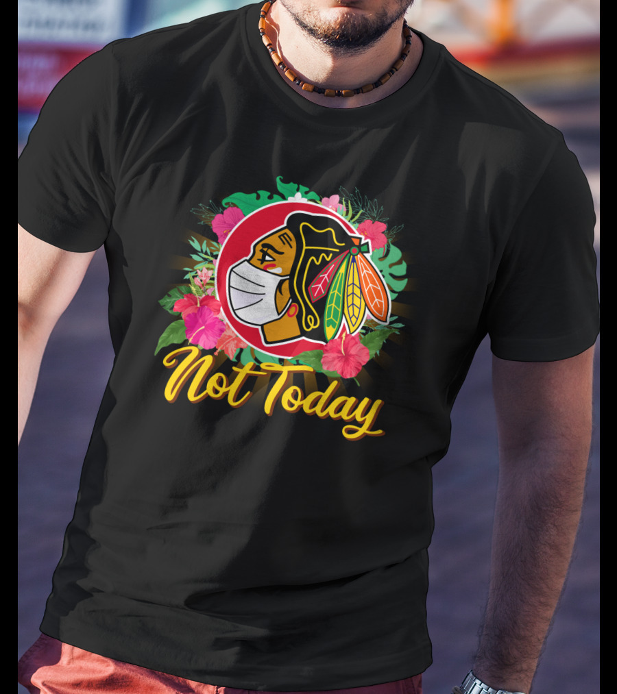 Not Today Masked Indigenous Floral Hockey T-Shirt