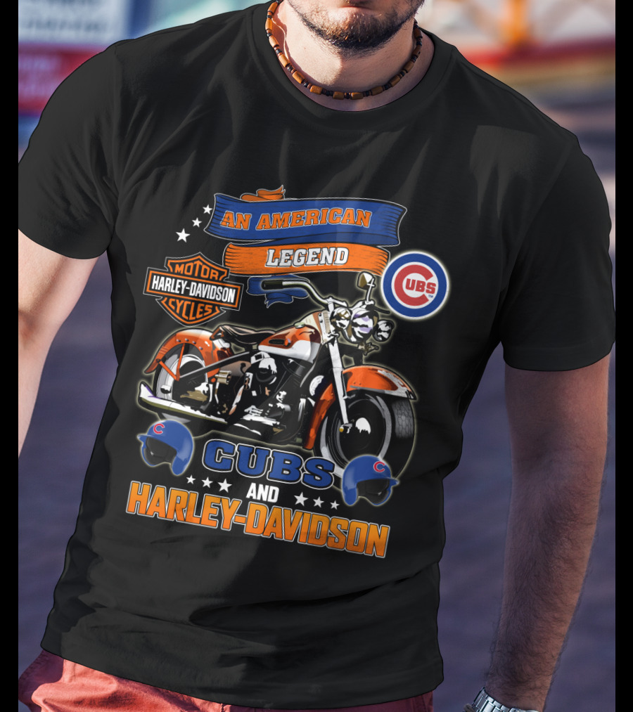 An American Legend Cubs And Harley Davidson T-Shirt