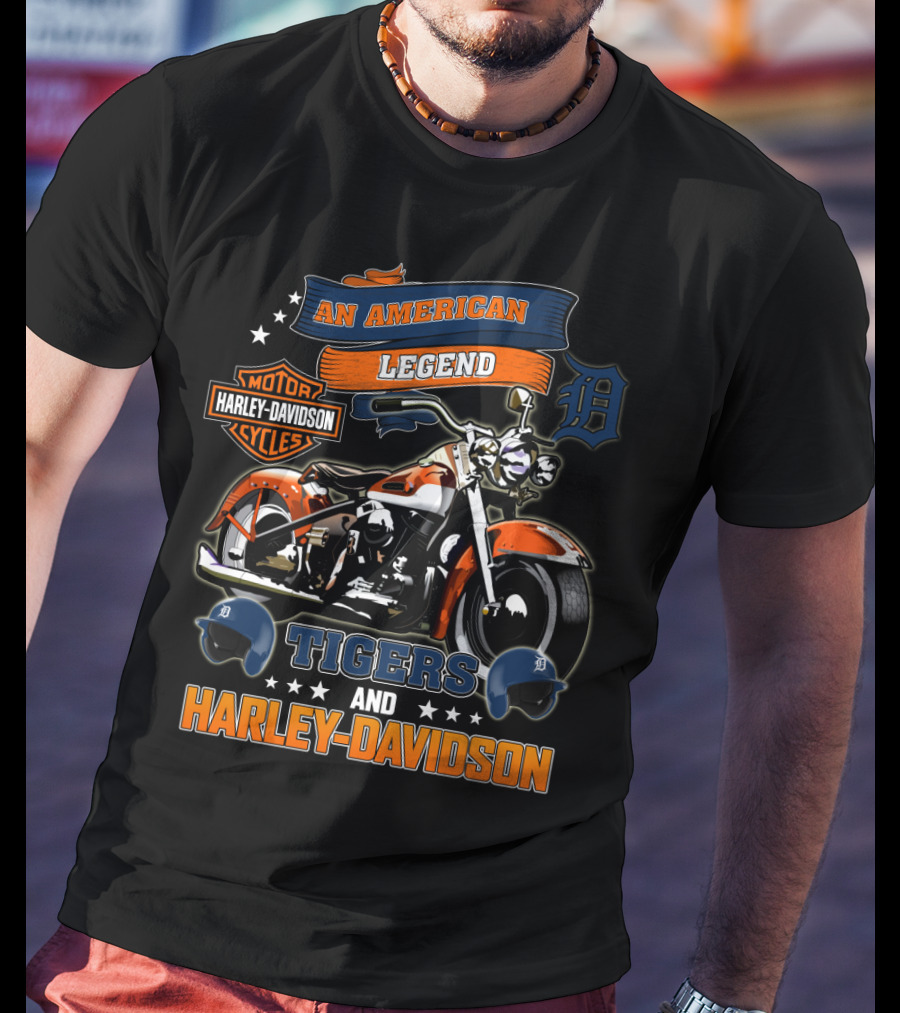Detroit Tigers Harley Davidson An American Legend T-Shirt