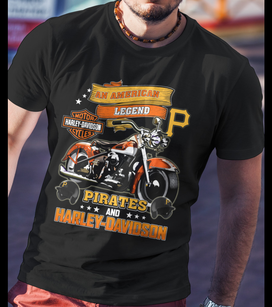 An American Legend Pirates And Harley Davidson Motorcycles T-Shirt