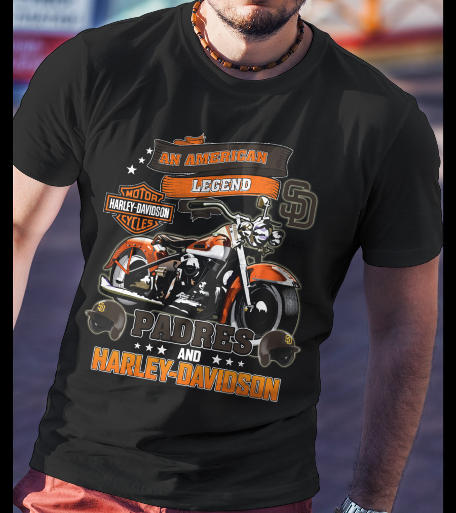 San Diego Padres Harley Davidson An American Legend T-Shirt