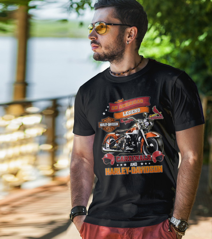 An American Legend St Louis Cardinals And Harley Davidson T-Shirt