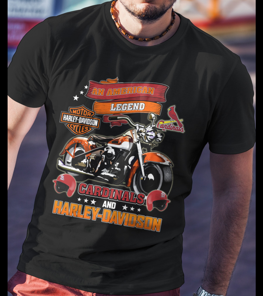 An American Legend St Louis Cardinals And Harley Davidson T-Shirt