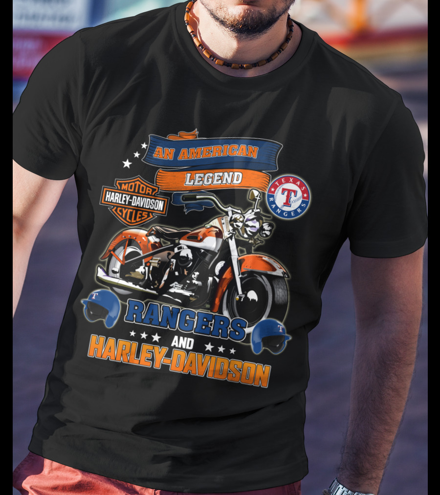 Texas Rangers Harley Davidson An American Legend T-Shirt