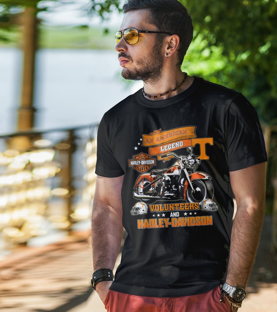 Tennessee Volunteers An American Legend Harley Davidson Volunteers And Harley Davidson T-Shirt