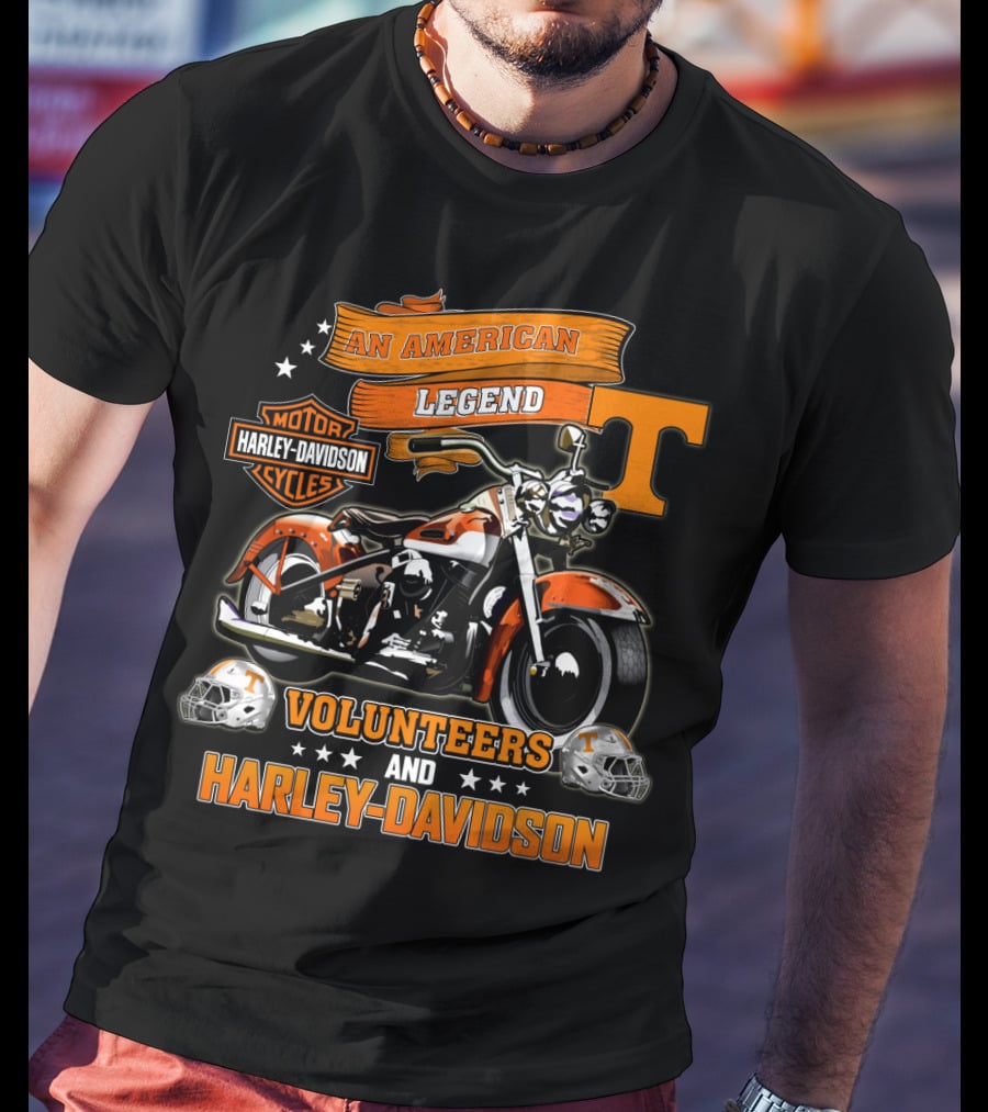 Tennessee Volunteers An American Legend Harley Davidson Volunteers And Harley Davidson T-Shirt