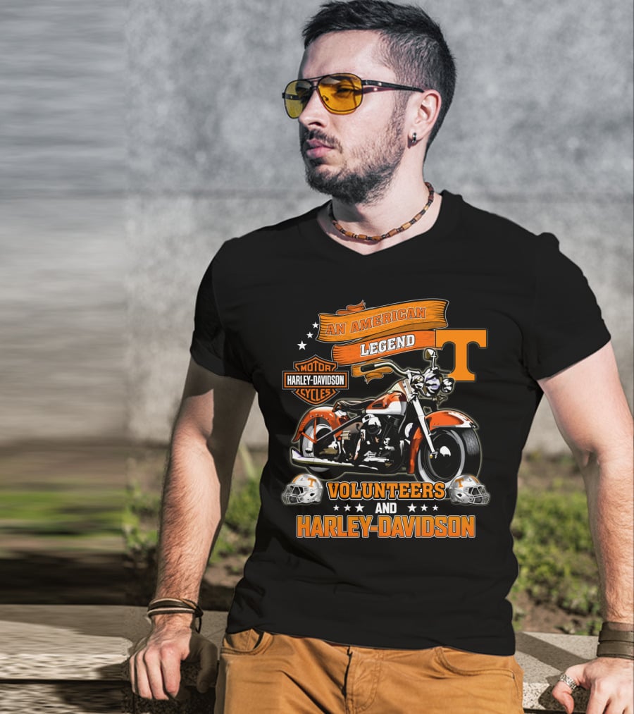 Tennessee Volunteers An American Legend Harley Davidson Volunteers And Harley Davidson T-Shirt
