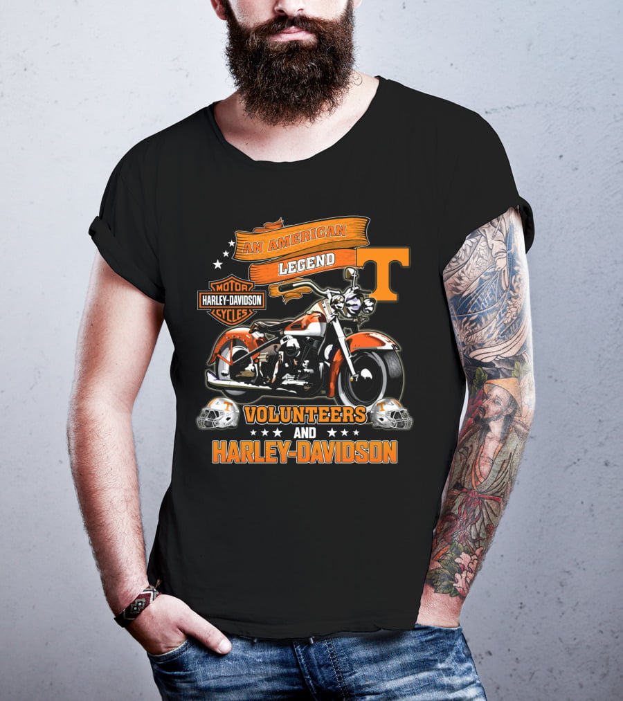 Tennessee Volunteers An American Legend Harley Davidson Volunteers And Harley Davidson T-Shirt