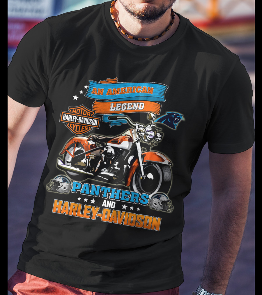 An American Legend Panthers And Harley Davidson Motor Cycles T-Shirt