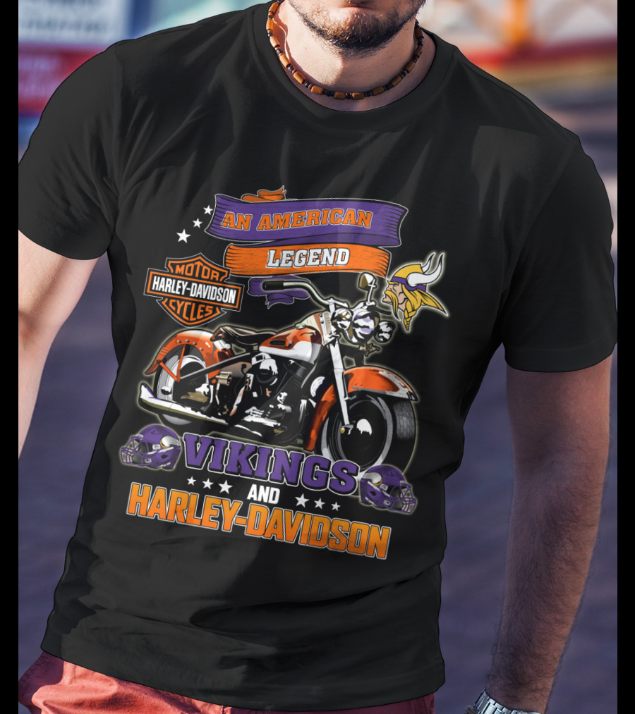 Minnesota Vikings Harley Davidson An American Legend T-Shirt