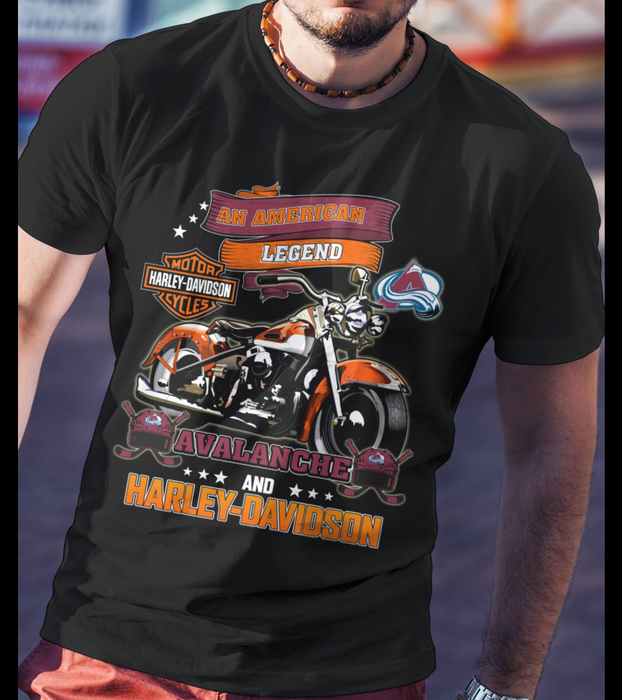 Colorado Avalanche An American Legend Harley Davidson Motor Cycles T-Shirt