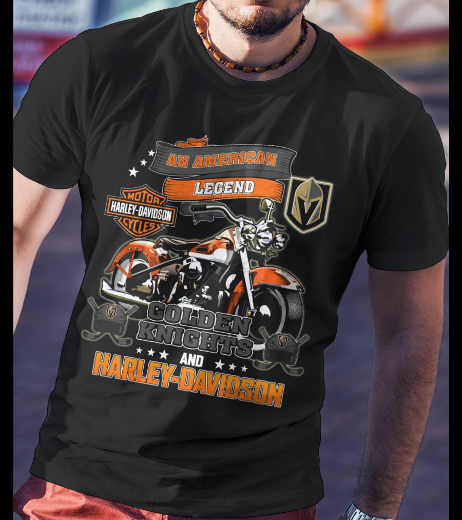 An American Legend Golden Knights And Harley Davidson Motor Cycles T-Shirt