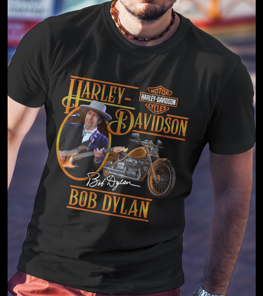 Harley Davidson Bob Dylan Motorcycles Music Legend T-Shirt