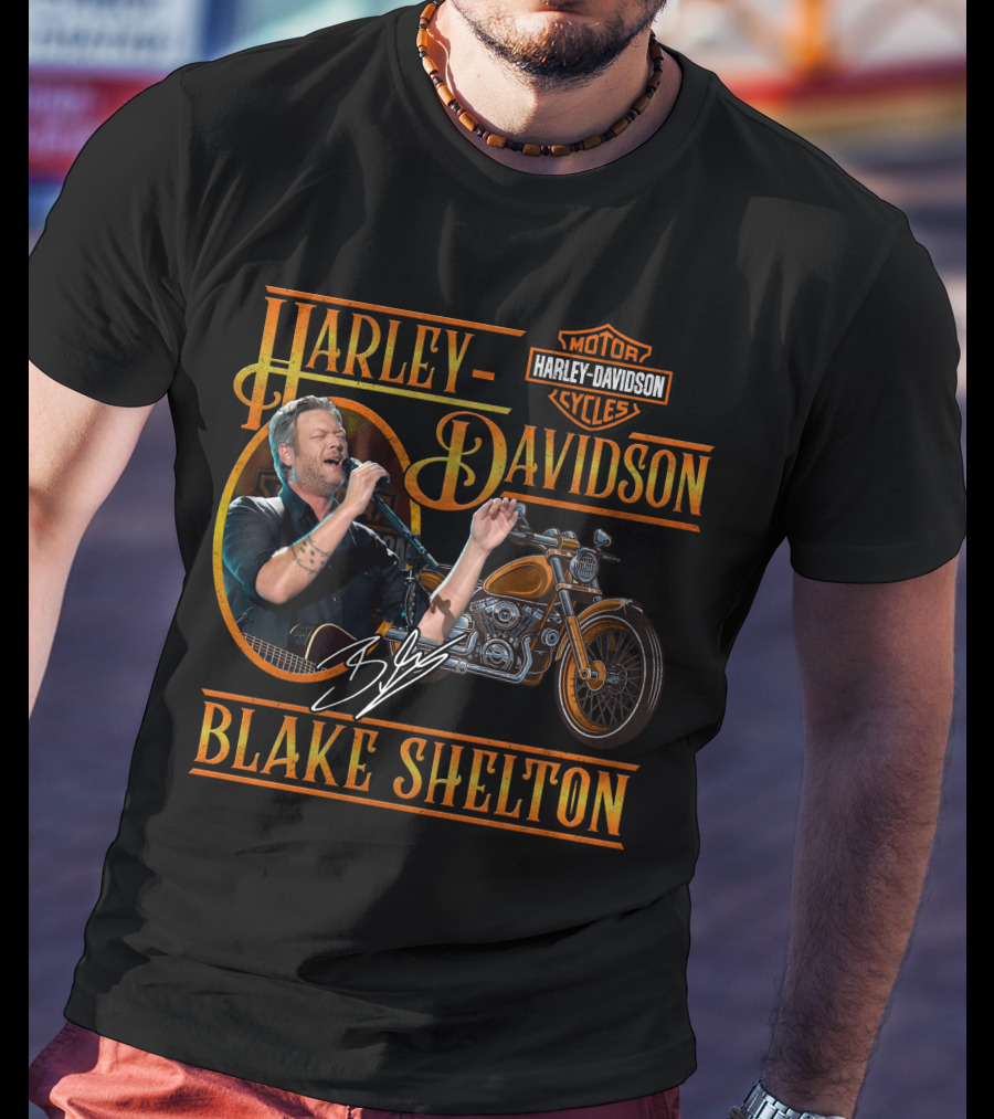 Harley Davidson Blake Shelton Motorcycle Music Collaboration T-Shirt