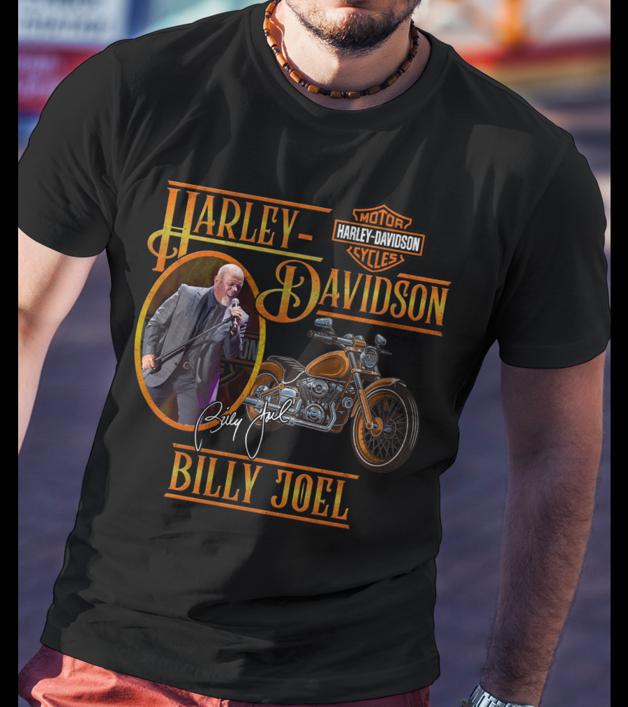 Harley Davidson Motorcycles Billy Joel Signature T-Shirt
