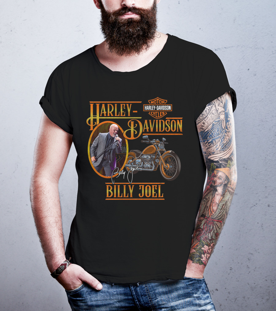 Harley Davidson Motorcycles Billy Joel Signature T-Shirt