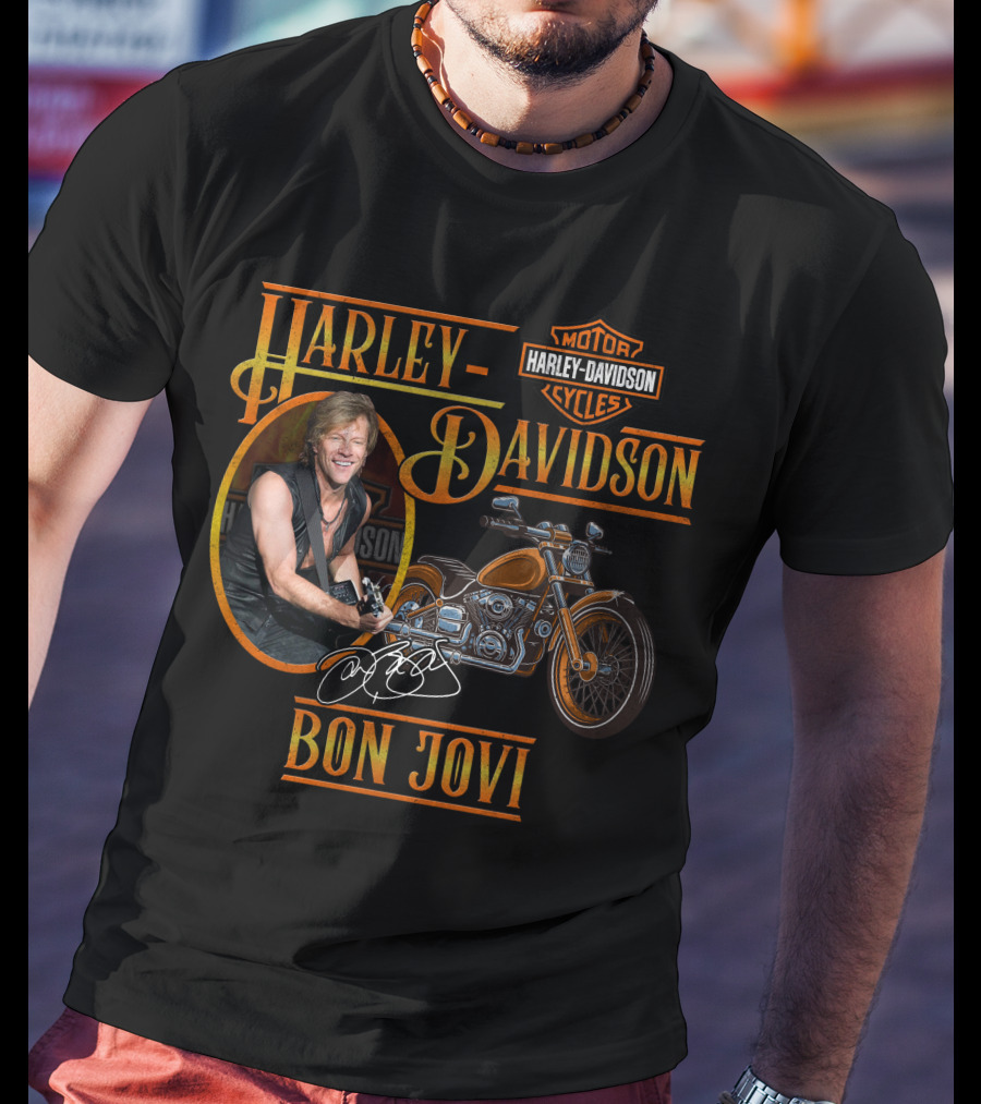 Harley Davidson Bon Jovi Motor Cycles T-Shirt