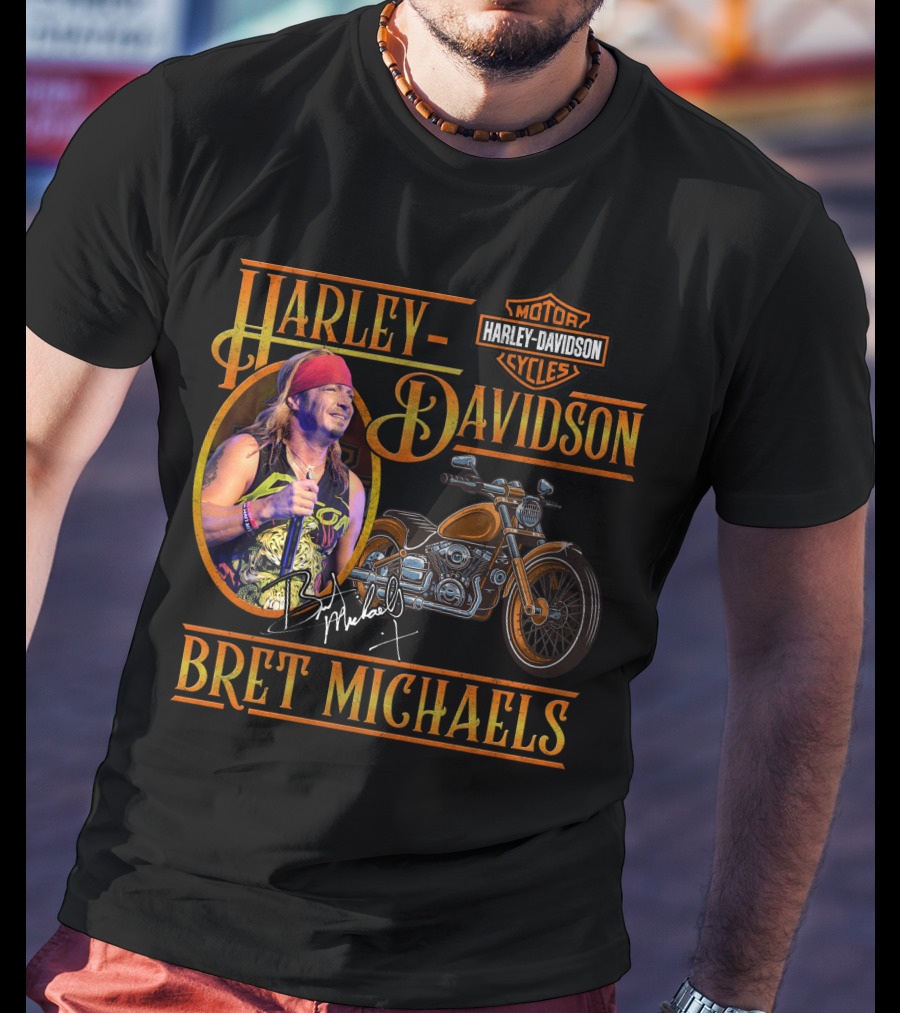 Harley Davidson Motor Cycles Bret Michaels T-Shirt