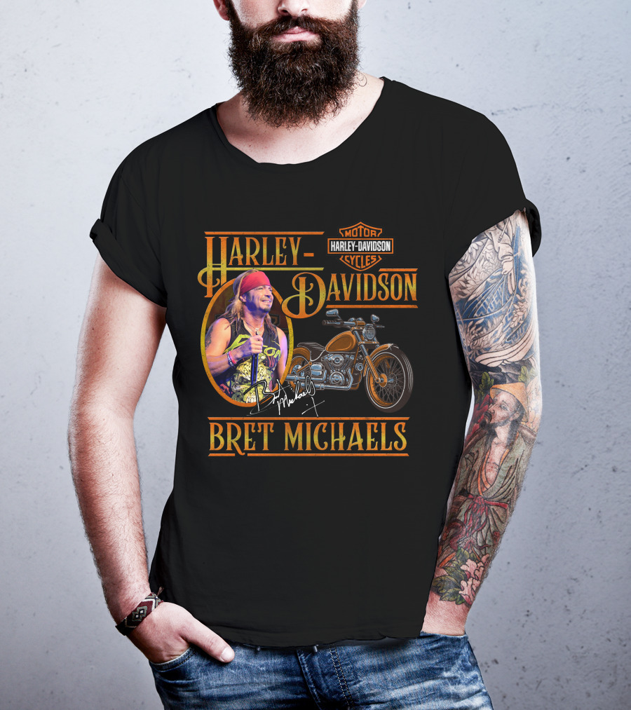 Harley Davidson Motor Cycles Bret Michaels T-Shirt