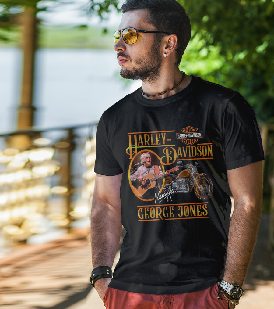 Harley Davidson George Jones Motorcycle Music T-Shirt