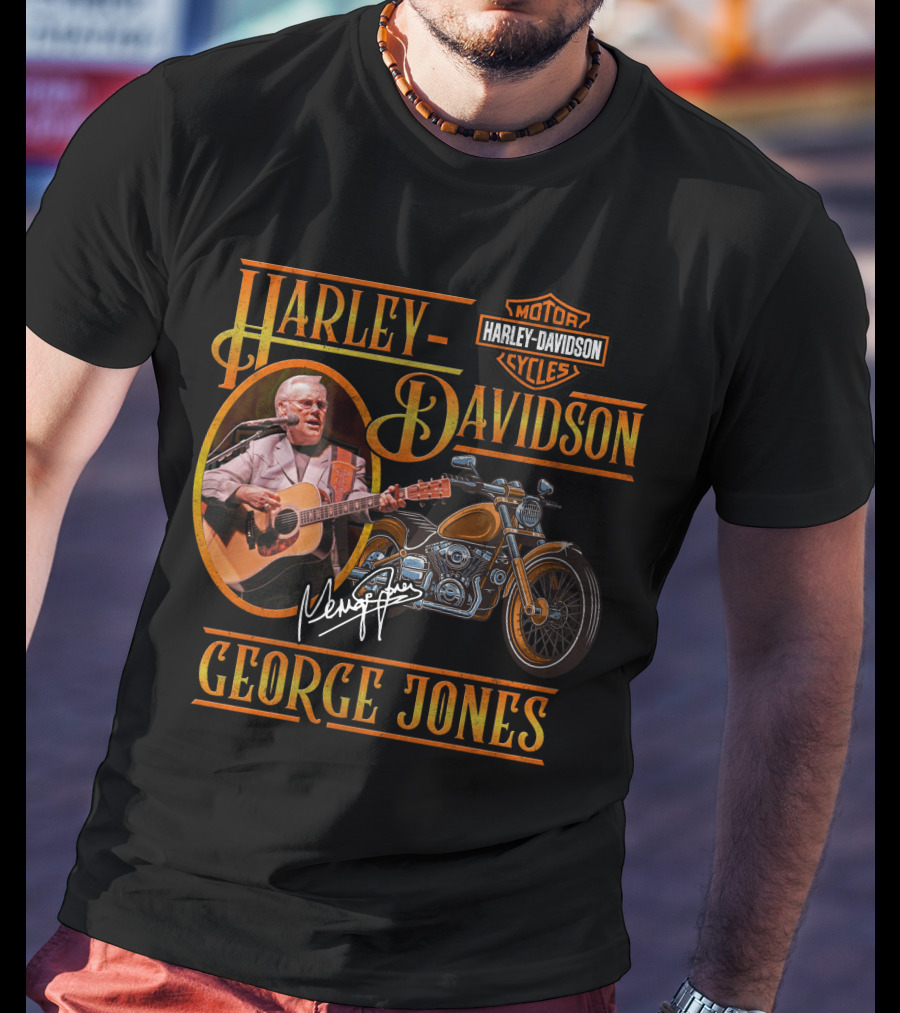 Harley Davidson George Jones Motorcycle Music T-Shirt
