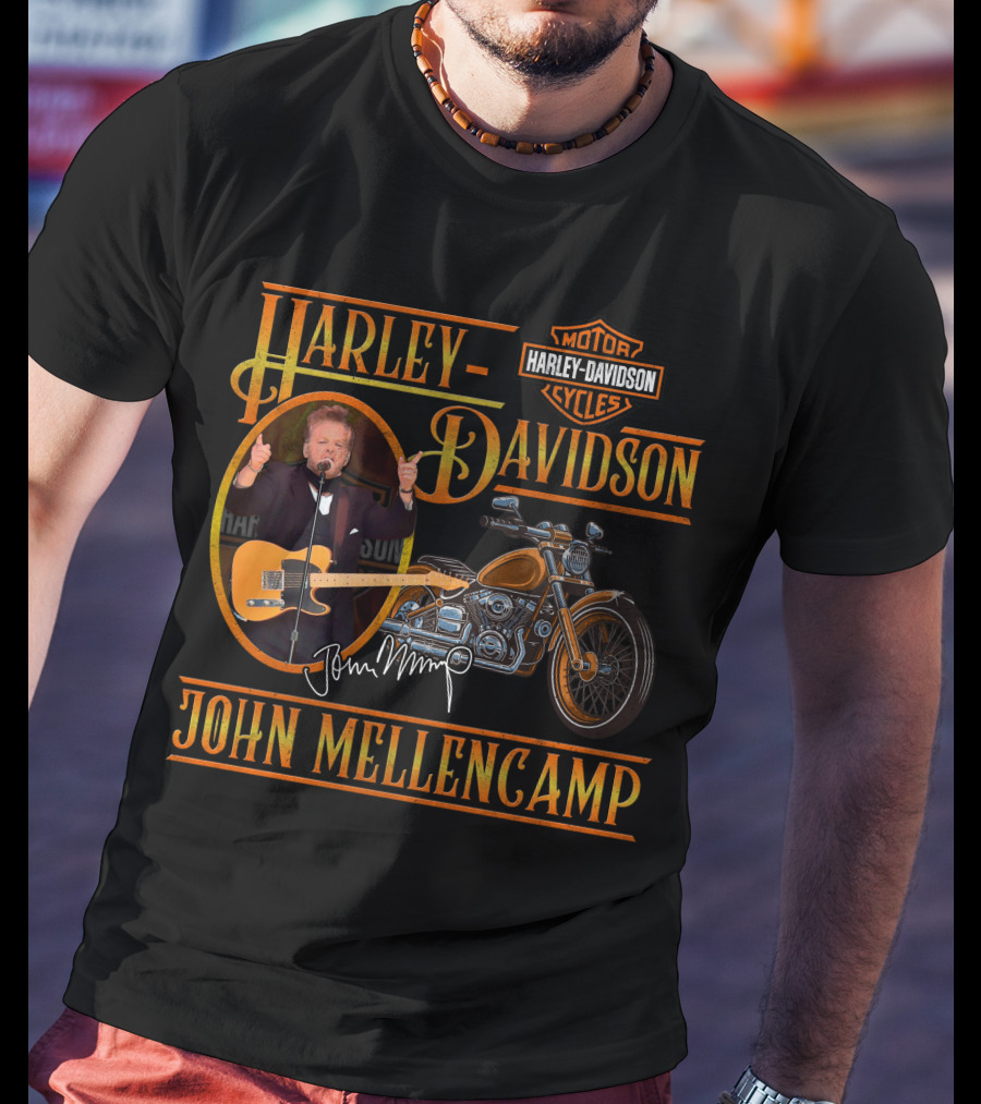 Harley Davidson John Mellencamp Motorcycle Enthusiast Edition T-Shirt