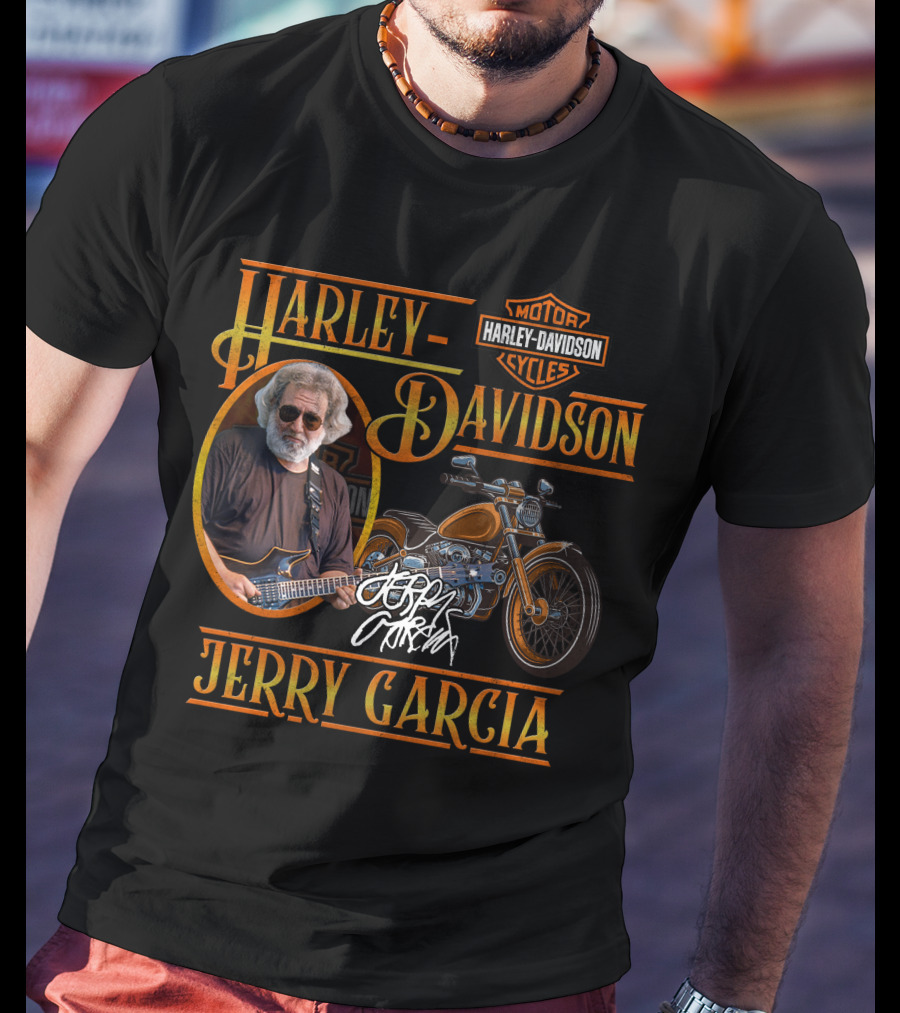 Harley Davidson Jerry Garcia Motorcycle Tribute T-Shirt