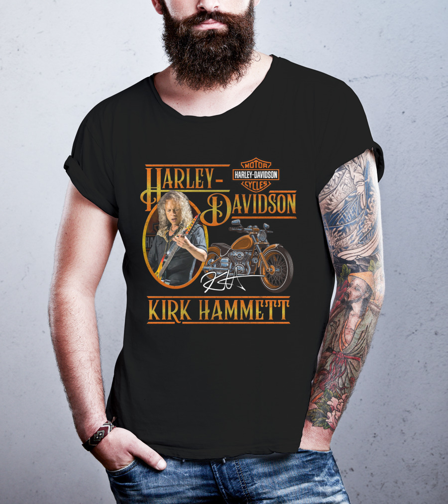 Harley Davidson Kirk Hammett Motorcycles Classic Signature Edition T-Shirt