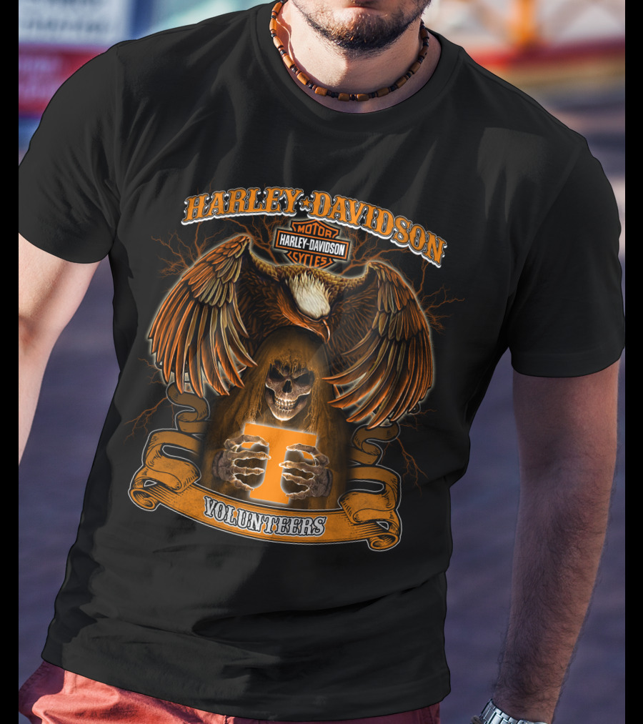 Harley Davidson Volunteers Motorcycles Eagle Skull T Symbol T-Shirt