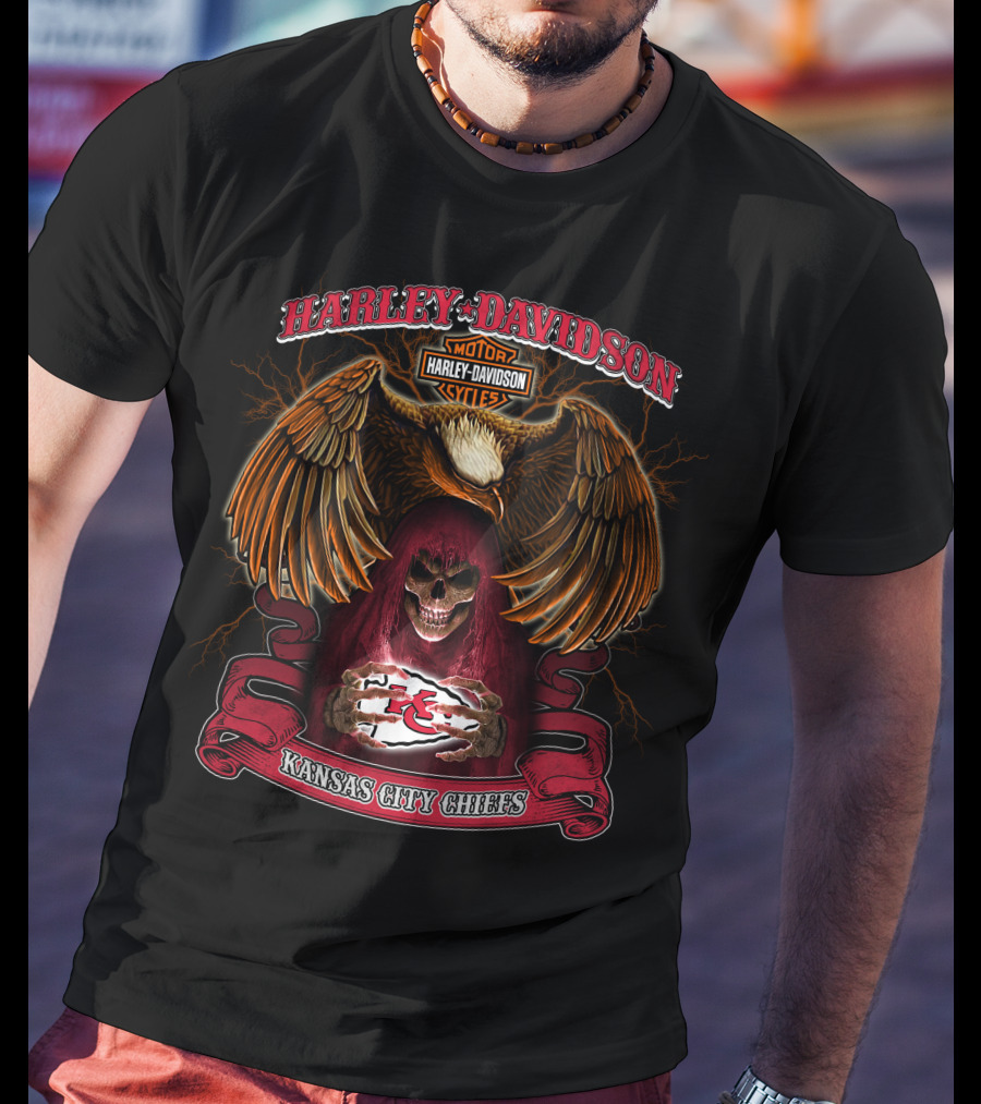 Harley Davidson Motorcycles Kansas City Chiefs Nfl T-Shirt