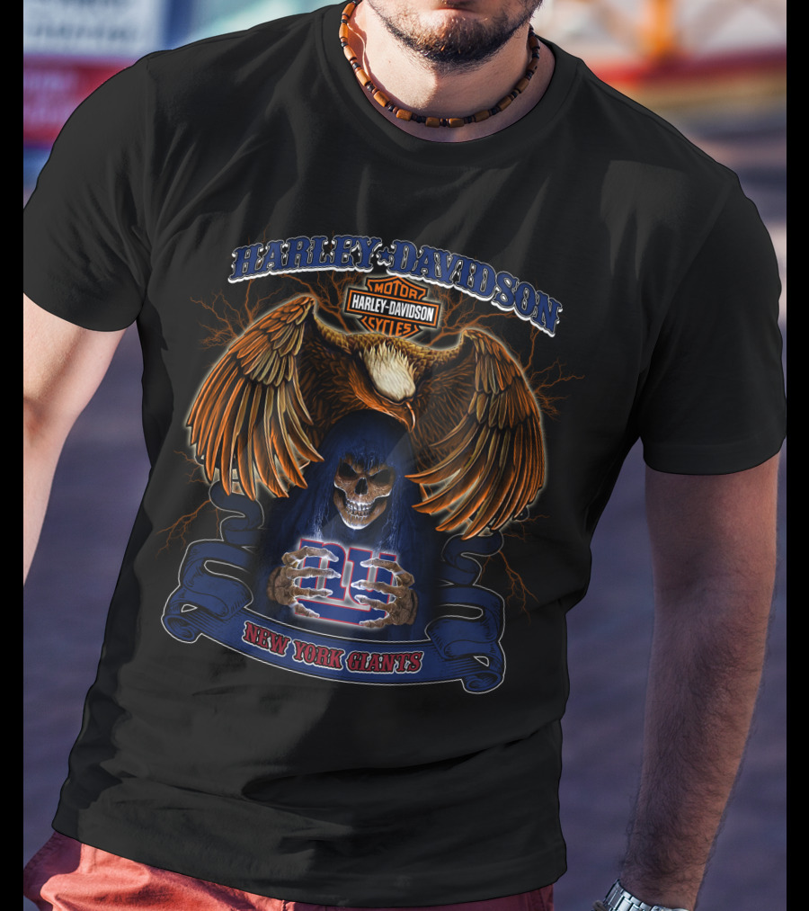 Harley Davidson Motor New York Giants Nfl T-Shirt