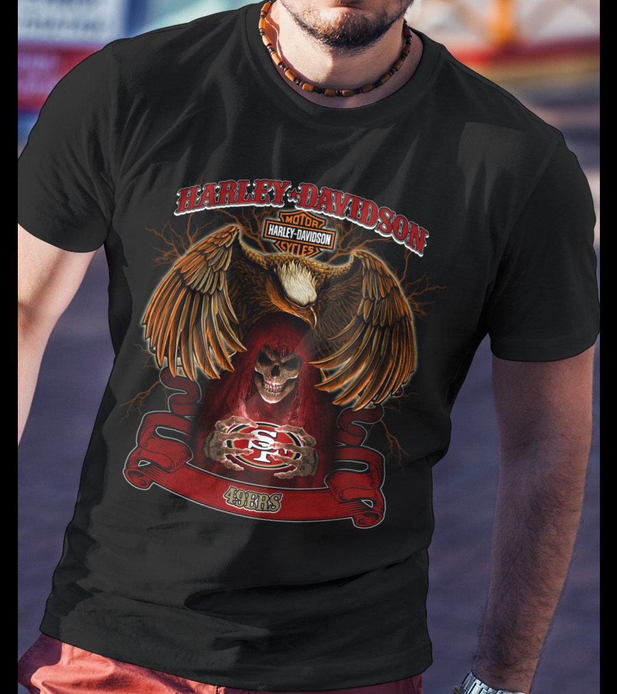 Harley Davidson Motorcycles San Francisco 49ers Nfl T-Shirt