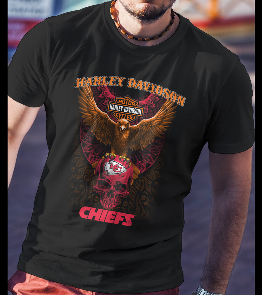 Harley Davidson Motor Cycles Kansas City Chiefs Nfl T-Shirt