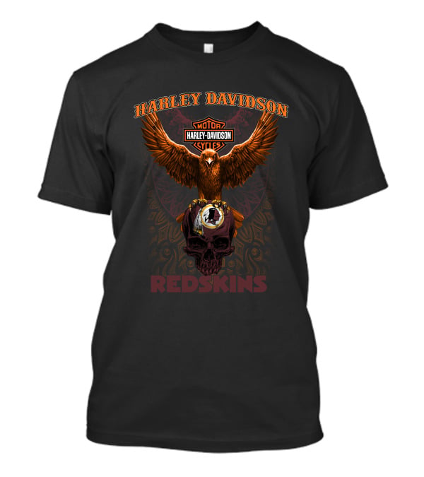 Harley Davidson Redskins Motorcycle Skull T-Shirt