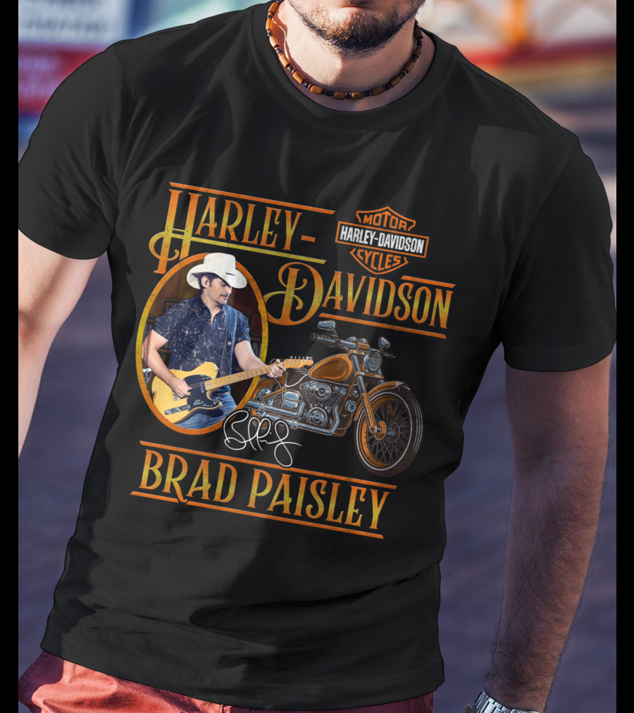Brad Paisley Harley Davidson Motor Cycles T-Shirt