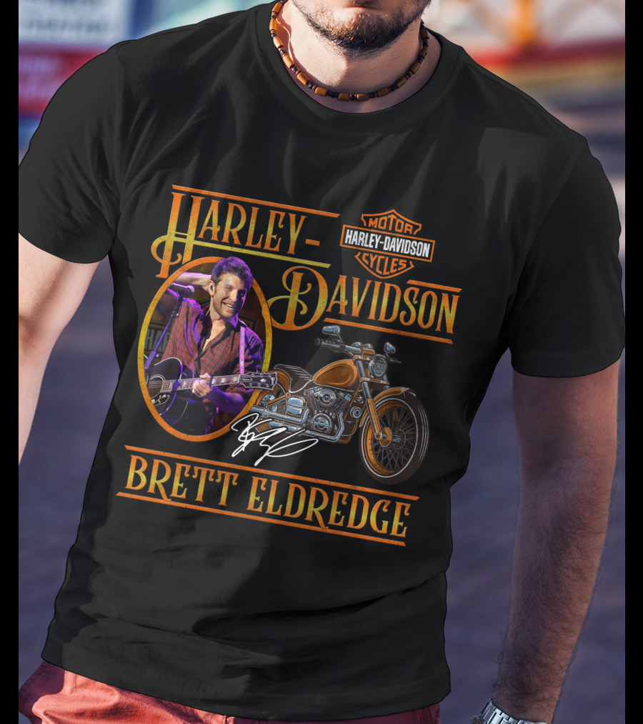 Brett Eldredge Harley Davidson Motor Cycles T-Shirt