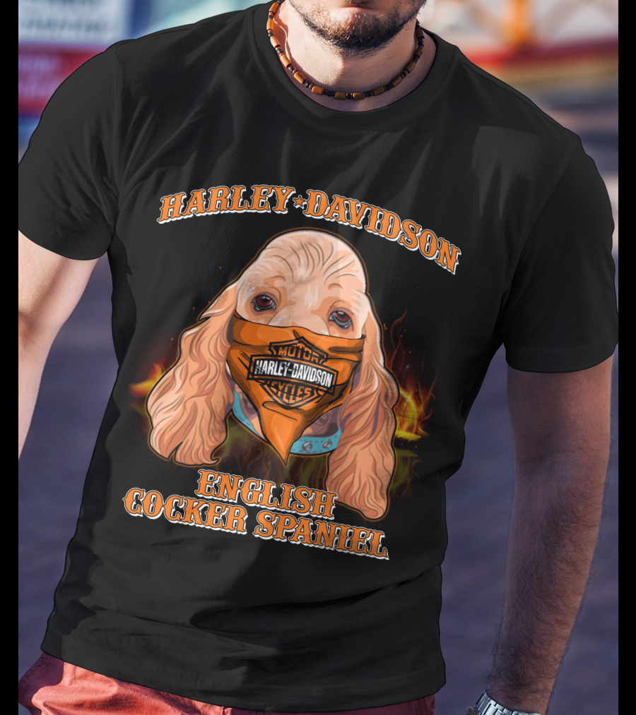 Harley Davidson English Cocker Spaniel Motorcycles T-Shirt