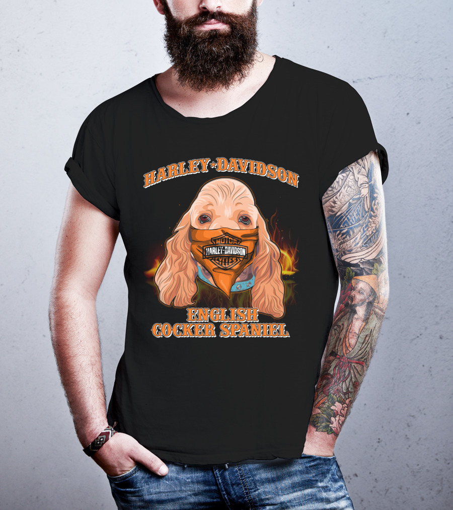 Harley Davidson English Cocker Spaniel Motorcycles T-Shirt