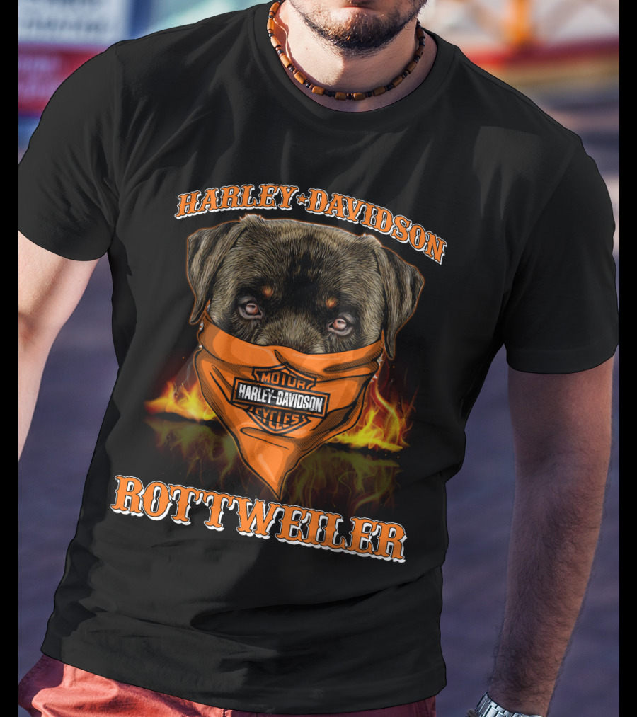 Harley Davidson Motor Cycles Rottweiler T-Shirt