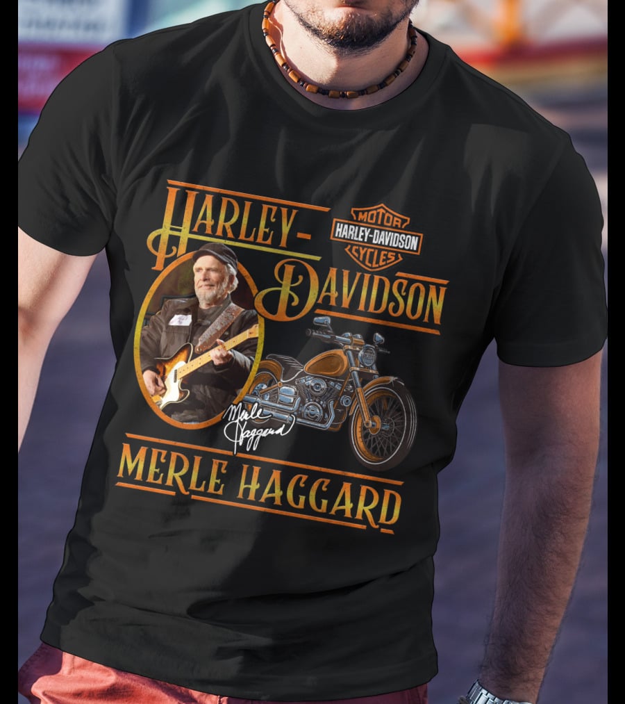 Harley Davidson Motor Cycles Merle Haggard T-Shirt
