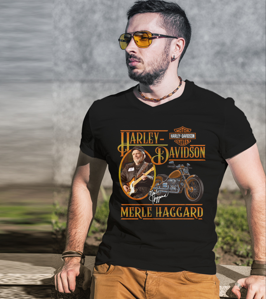 Harley Davidson Motor Cycles Merle Haggard T-Shirt