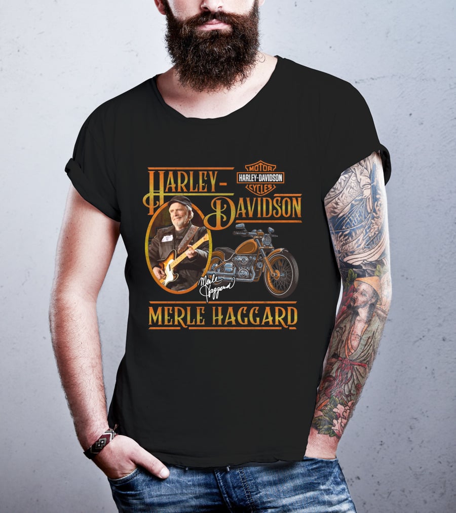 Harley Davidson Motor Cycles Merle Haggard T-Shirt