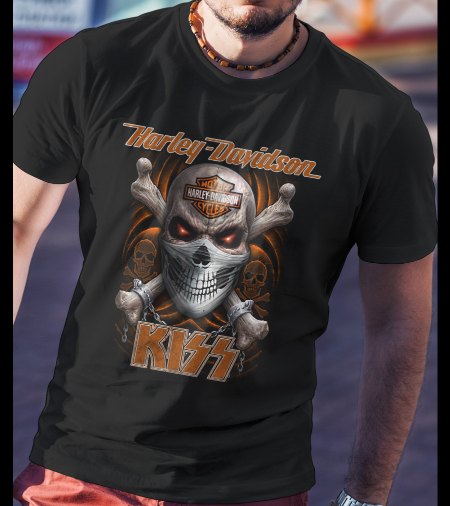 Harley Davidson Kiss Skull Motorcycles T-Shirt