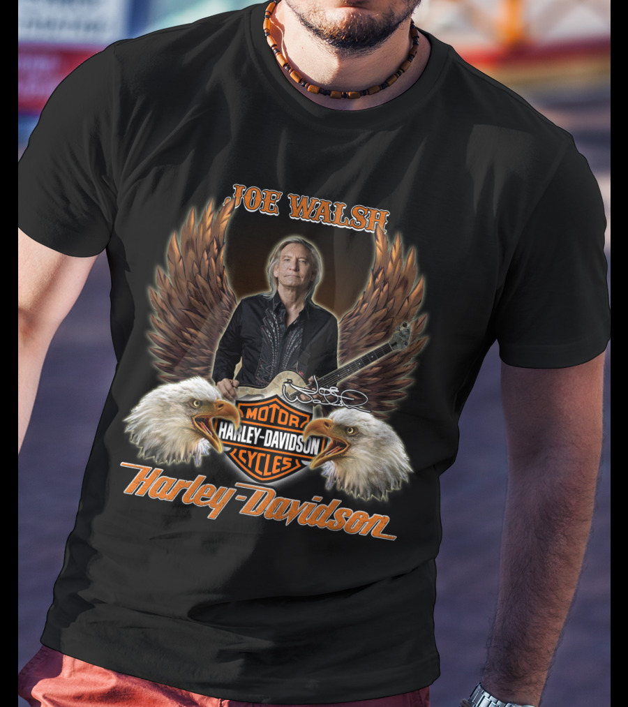 Joe Walsh Harley Davidson Motor Cycles Eagles Guitar T-Shirt